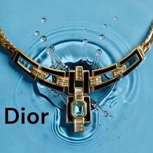 vintage Dior aquamarine, blue Cleopatra, necklace, mint condition